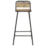 Chaises de bar lot de 4 bois de récupération solide – Image 2