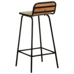 Chaises de bar lot de 4 bois de récupération solide – Image 3