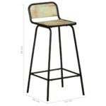 Chaises de bar lot de 4 bois de récupération solide – Image 6