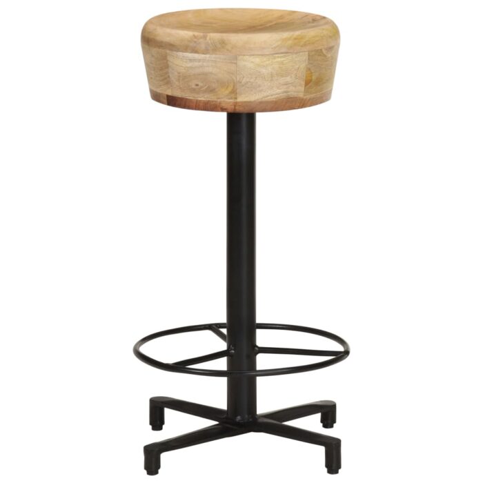 Tabourets de bar lot de 2 66 cm bois de manguier massif – Image 3