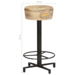 Tabourets de bar lot de 2 66 cm bois de manguier massif – Image 6