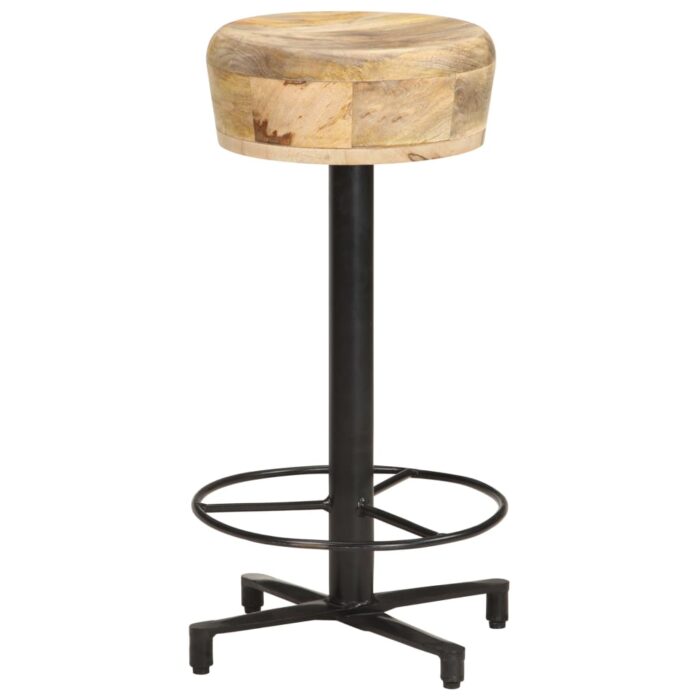 Tabourets de bar lot de 2 66 cm bois de manguier massif – Image 7