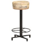 Tabourets de bar lot de 2 66 cm bois de manguier massif – Image 8