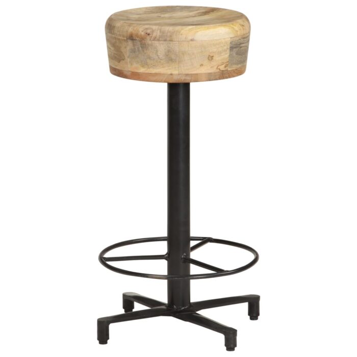 Tabourets de bar lot de 2 66 cm bois de manguier massif – Image 9