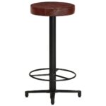 Tabourets de bar lot de 2 66 cm cuir véritable – Image 2