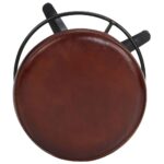 Tabourets de bar lot de 2 66 cm cuir véritable – Image 3