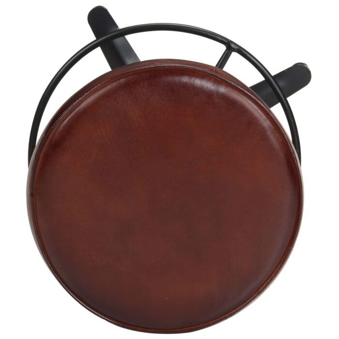 Tabourets de bar lot de 2 66 cm cuir véritable – Image 3