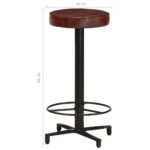 Tabourets de bar lot de 2 66 cm cuir véritable – Image 6