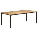 Table de salle à manger 200x100x76 cm Bois de manguier solide – Image 10