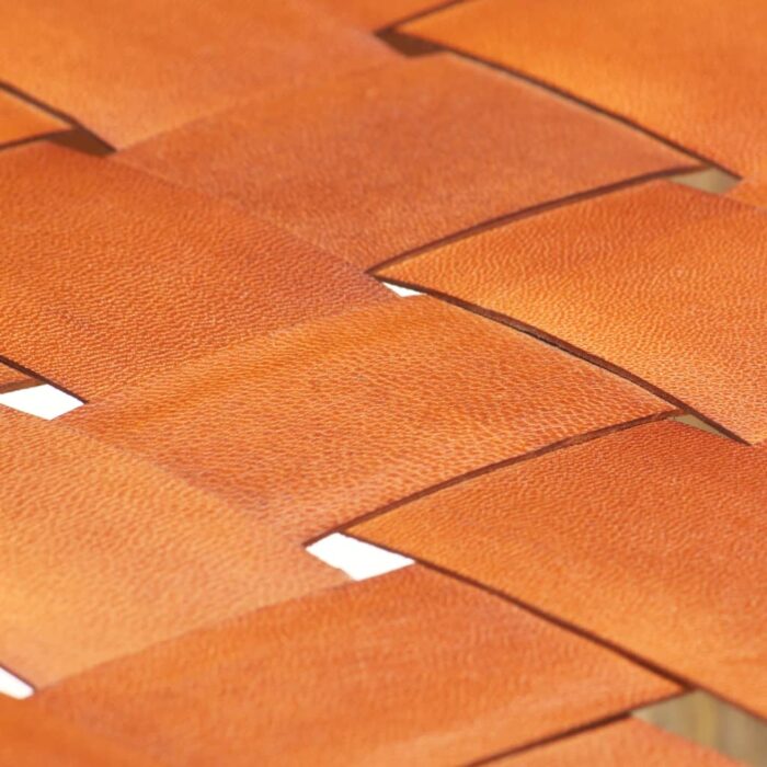 Tabourets de bar lot de 2 marron cuir véritable 60 cm – Image 6