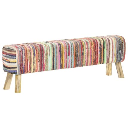 Banc 160 cm Multicolore Tissu chindi