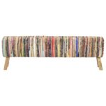 Banc 160 cm Multicolore Tissu chindi – Image 2