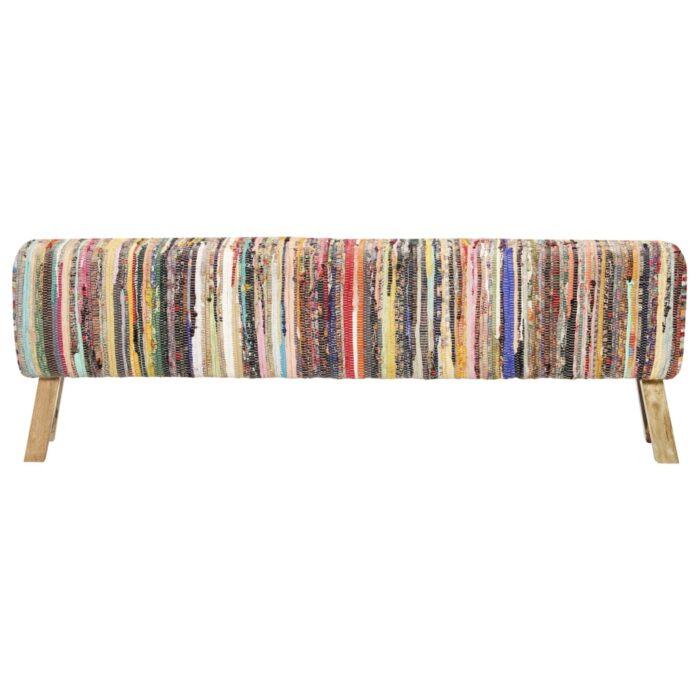 Banc 160 cm Multicolore Tissu chindi – Image 2