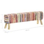 Banc 160 cm Multicolore Tissu chindi – Image 5