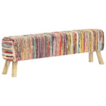 Banc 160 cm Multicolore Tissu chindi – Image 6