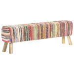 Banc 160 cm Multicolore Tissu chindi – Image 9