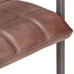 Chaises à manger cantilever lot de 2 marron cuir véritable – Image 6