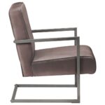 Chaise de canapé cantilever marron délavé cuir véritable – Image 2