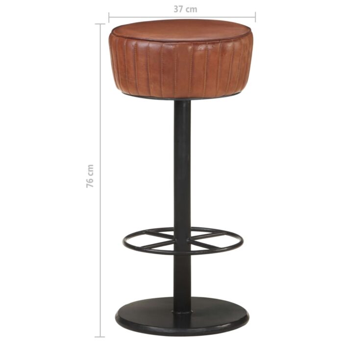 Tabouret de bar Marron Cuir véritable – Image 4