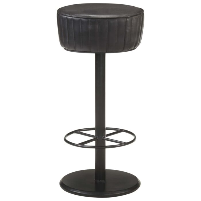 Tabouret de bar Noir Cuir véritable – Image 1