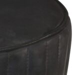 Tabouret de bar Noir Cuir véritable – Image 2