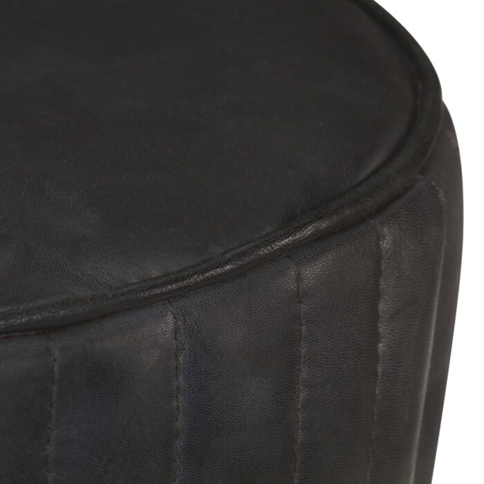 Tabouret de bar Noir Cuir véritable – Image 2