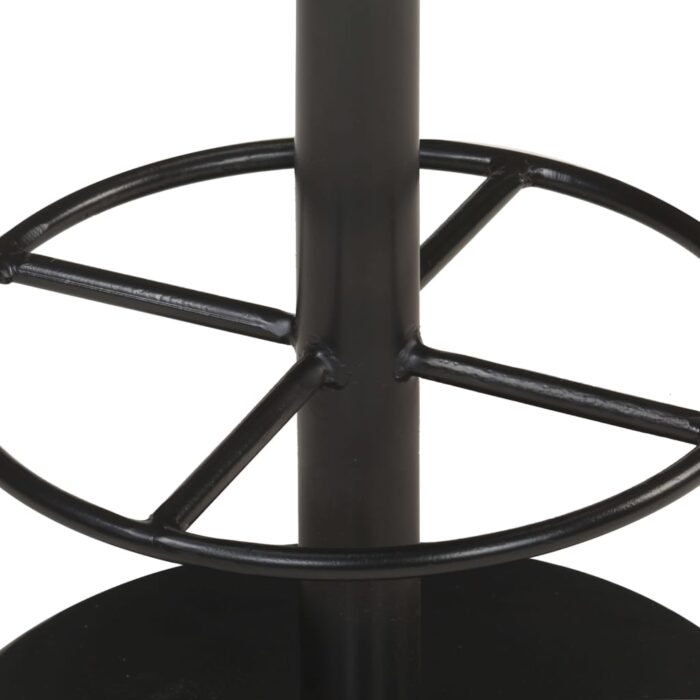 Tabouret de bar Noir Cuir véritable – Image 3