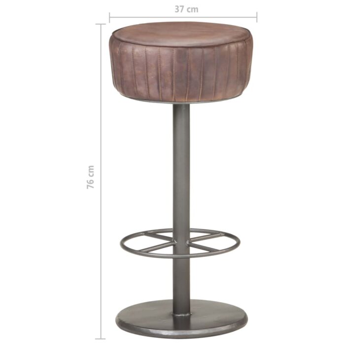 Tabouret de bar Marron Cuir véritable – Image 4
