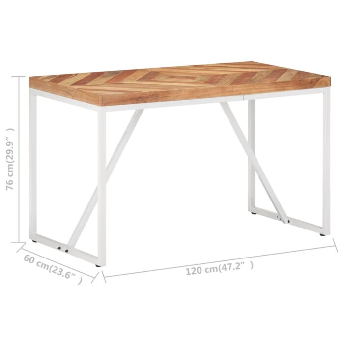 Table à manger 120x60x76 cm Bois massif d'acacia et de manguier – Image 5