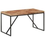 Table à dîner 140x70x76 cm Bois massif d'acacia et de manguier – Image 10