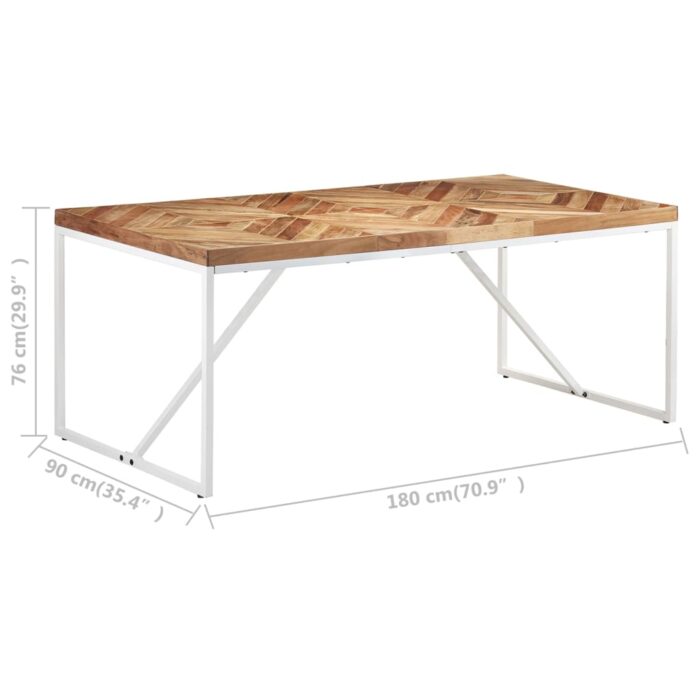 Table à manger 180x90x76 cm Bois massif d'acacia et de manguier – Image 5