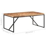Table à dîner 180x90x76 cm Bois massif d'acacia et de manguier – Image 5