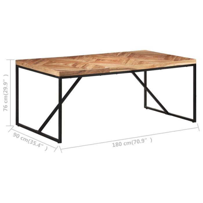 Table à dîner 180x90x76 cm Bois massif d'acacia et de manguier – Image 5
