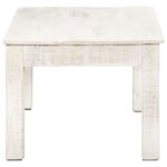 Table basse Blanc 110x60x45 cm Bois de manguier massif – Image 2
