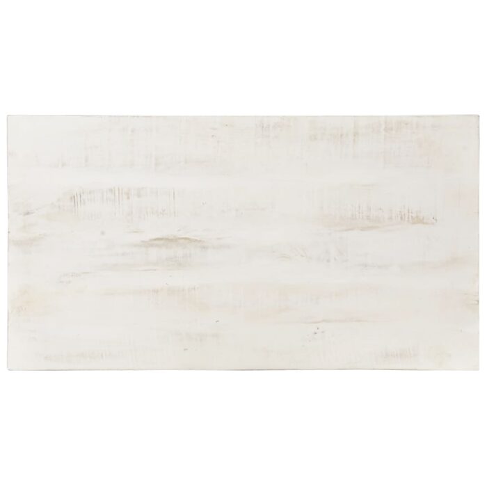 Table basse Blanc 110x60x45 cm Bois de manguier massif – Image 3