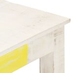 Table basse Blanc 110x60x45 cm Bois de manguier massif – Image 4