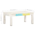 Table basse Blanc 110x60x45 cm Bois de manguier massif – Image 5