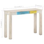 Table console Blanc 115x35x77 cm Bois de manguier brut – Image 4