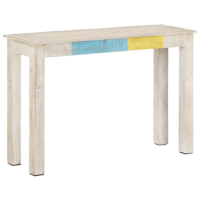 Table console Blanc 115x35x77 cm Bois de manguier brut – Image 8