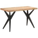 Table de salle à manger 120x60x76 cm Bois solide d'acacia – Image 8