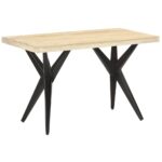 Table à manger 120x60x76 cm Bois de manguier massif – Image 10