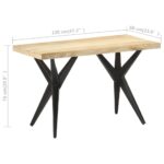 Table à manger 120x60x76 cm Bois de manguier massif – Image 6