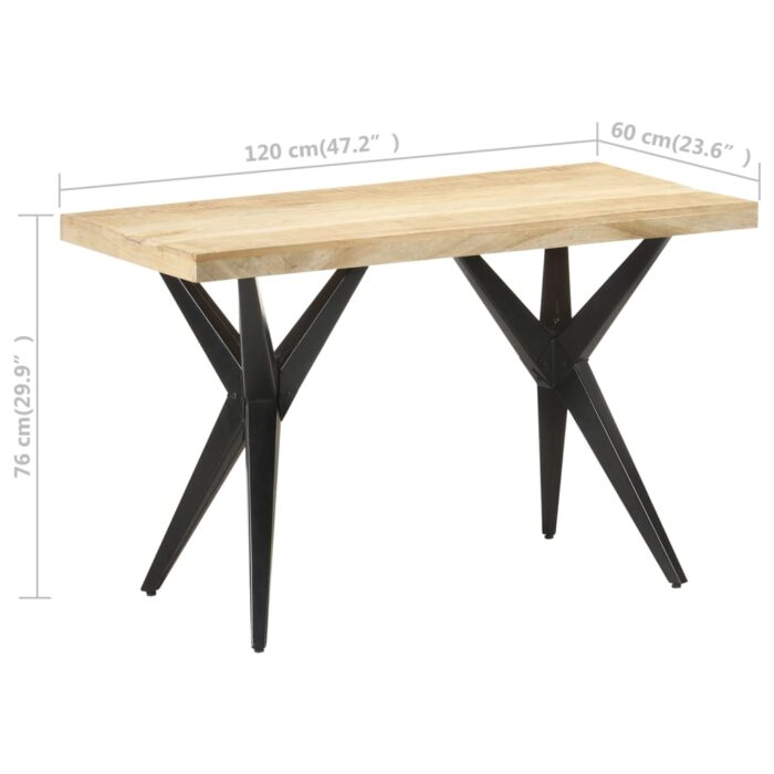 Table à manger 120x60x76 cm Bois de manguier massif – Image 6