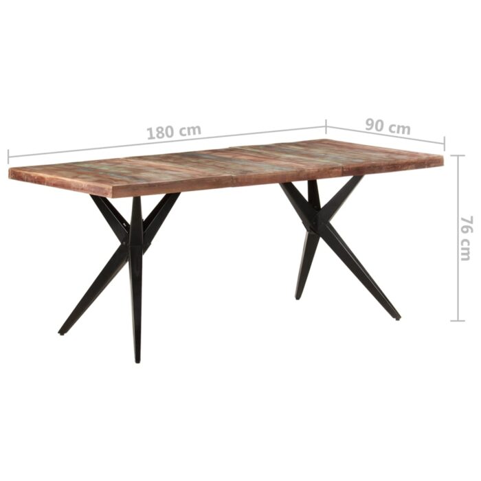 Table à manger 180x90x76 cm Bois de récupération massif – Image 5