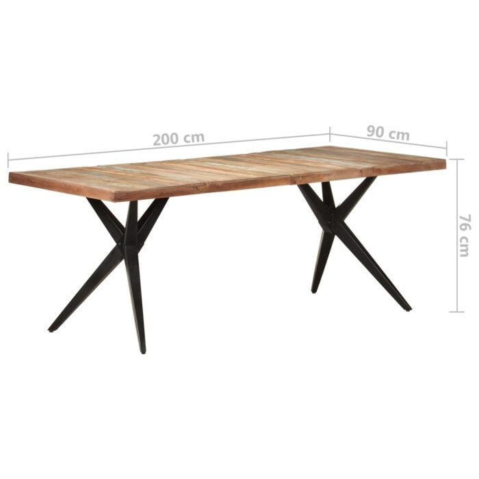 Table à manger 200x90x76 cm Bois de récupération massif – Image 5
