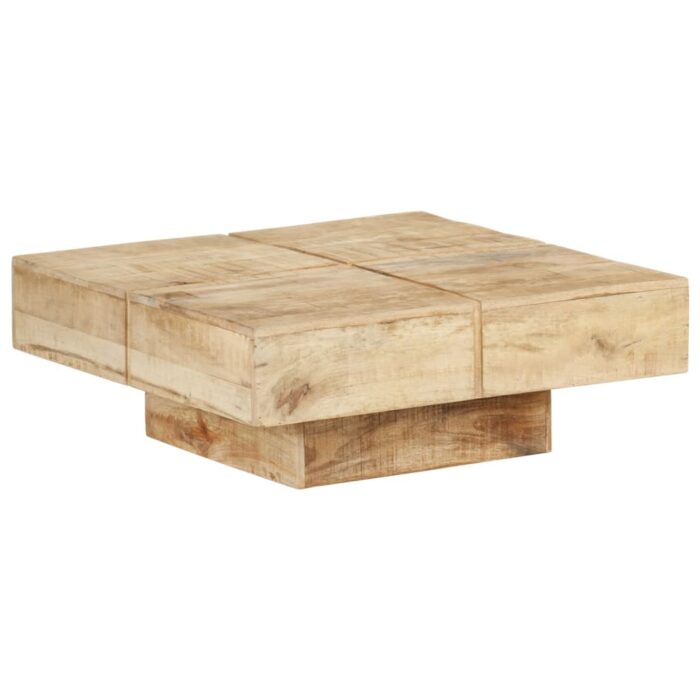 Table basse 80x80x28 cm Bois de manguier massif – Image 1