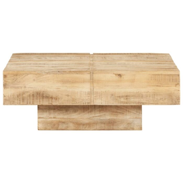 Table basse 80x80x28 cm Bois de manguier massif – Image 2