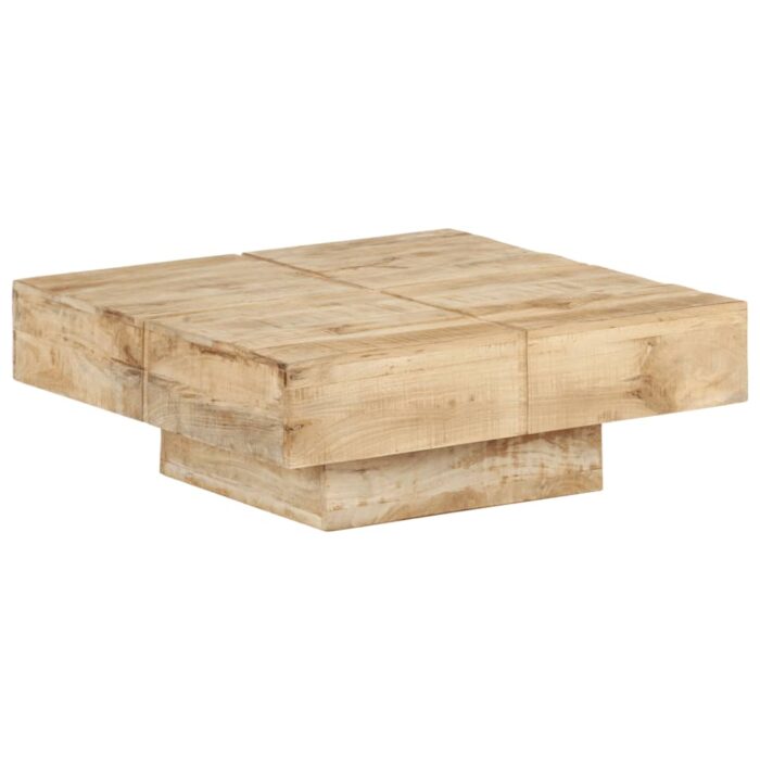 Table basse 80x80x28 cm Bois de manguier massif – Image 6