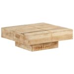 Table basse 80x80x28 cm Bois de manguier massif – Image 8