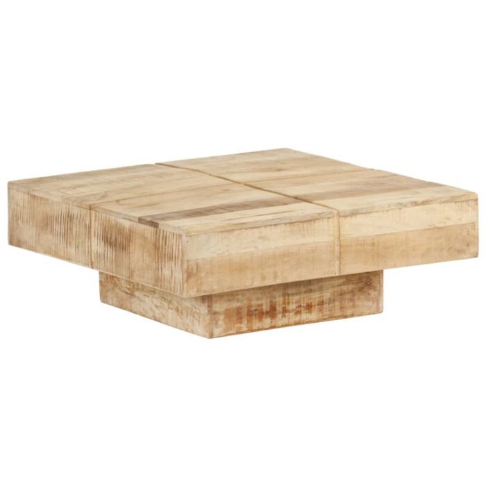 Table basse 80x80x28 cm Bois de manguier massif – Image 8